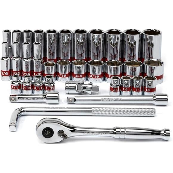 Drive Socket Set with Quick Release Ratchet (90 Tooth) - Picture 3 of 6